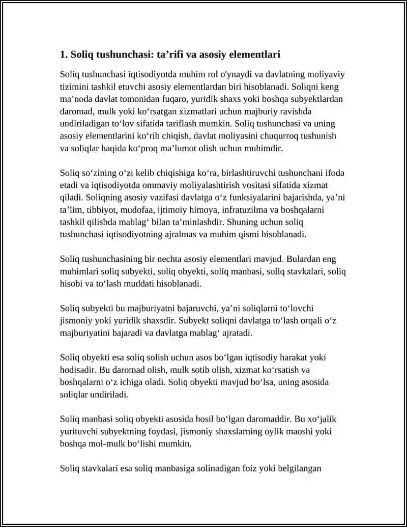 SOLIQ TUSHUNCHASI VA SOLIQNING IQTISODIY MOHIYATI 4