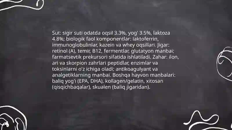 Biologik faol moddalar olish manbalari 4
