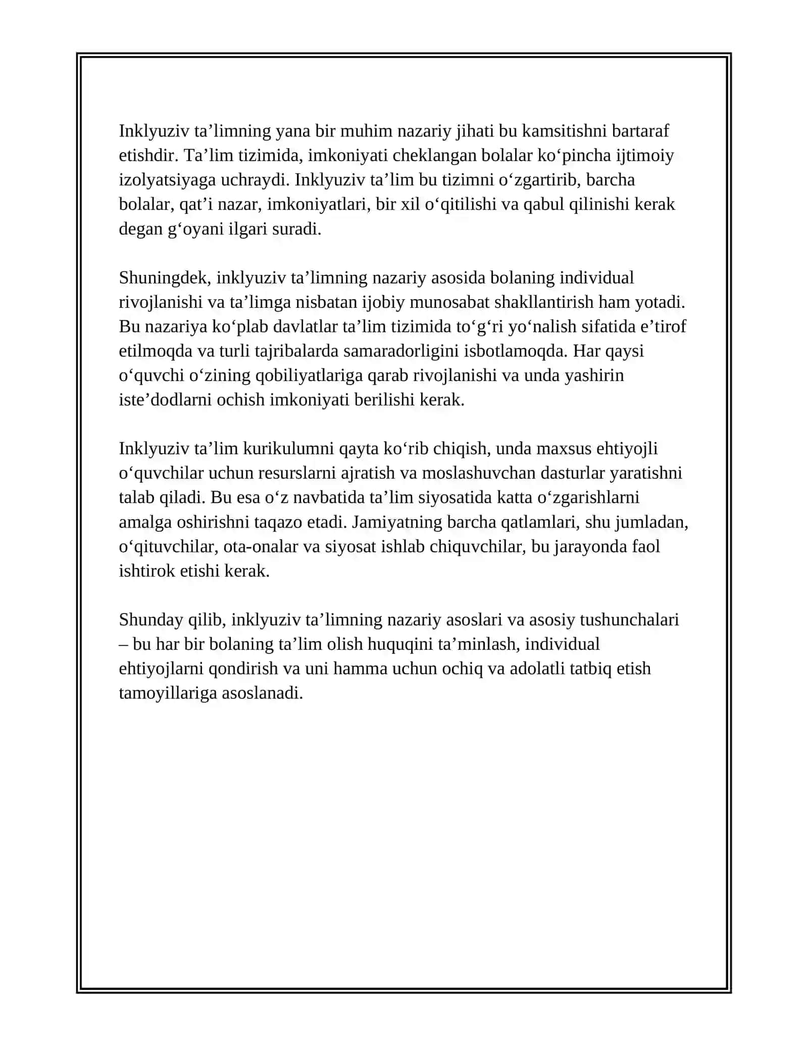 INKLYUZIV TA’LIMNING METODOLOGIK VA NAZARIY ASOSLARI 4