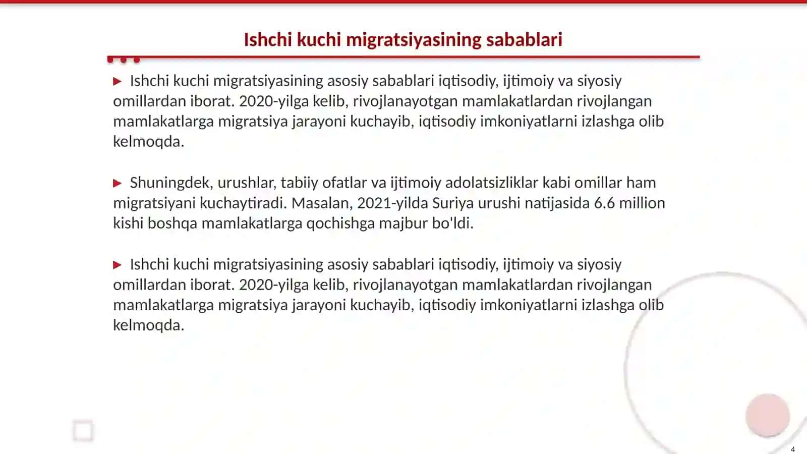 Globallashuv sharoitida ishchi kuchi bozori va migratsiyasi muommalari 4