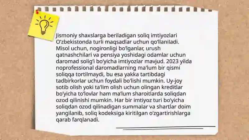 Soliq tizimidagi imtiyozlar va ularning mohiyati 4