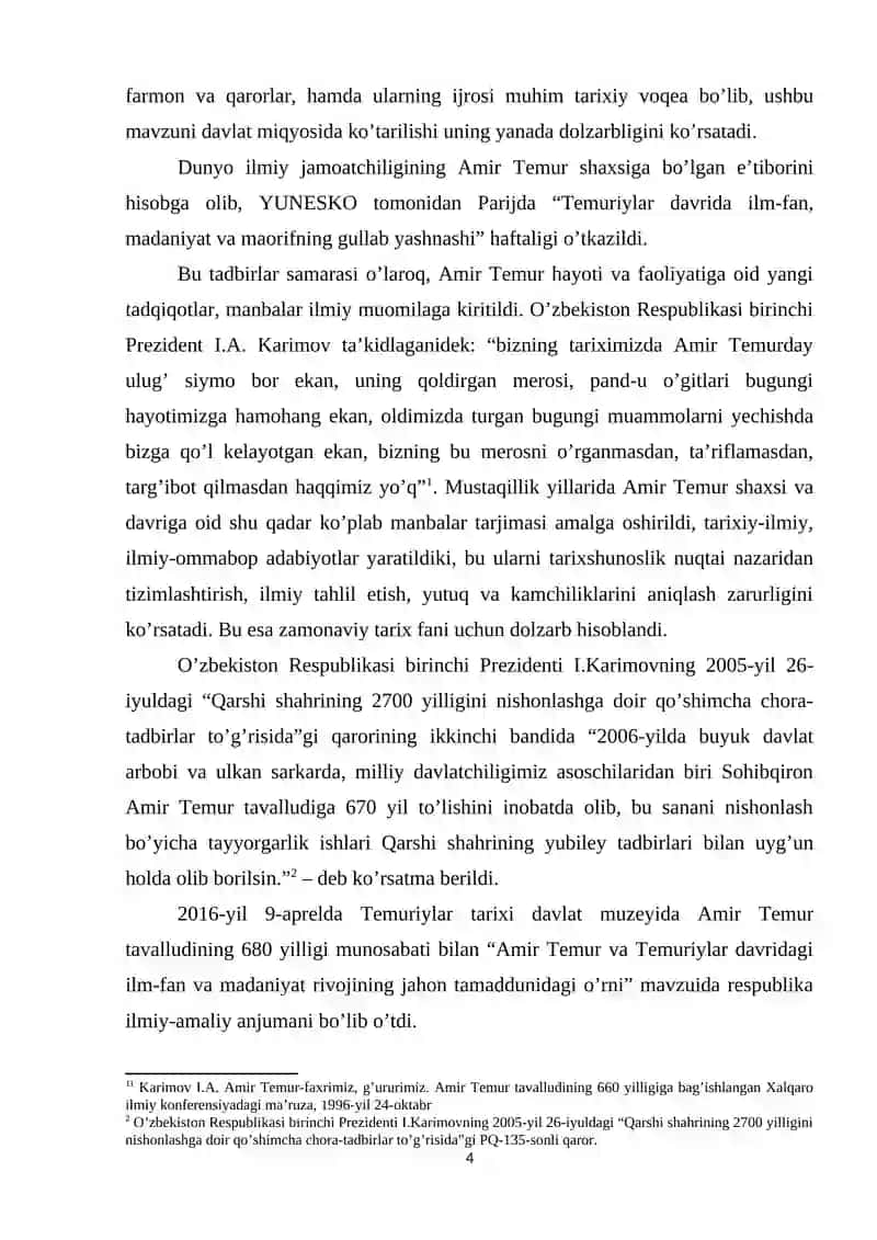 O’ZBEKISTONDA AMIR TEMUR HAYOTI VA FAOLIYATI TARIXSHUNOSLIGI 4