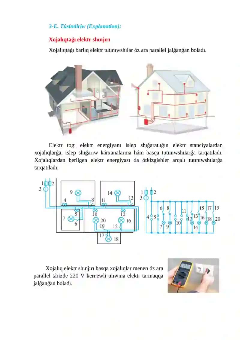 Xojalıqlardaǵı elektr shınjırlar hám jalǵanıwlar_5E 4