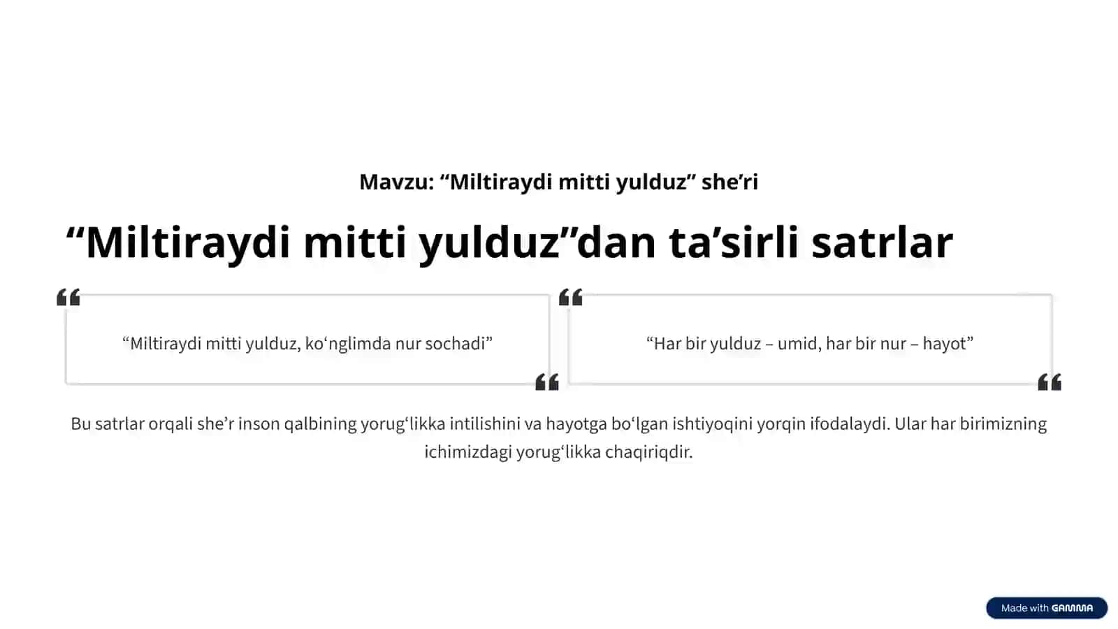 Abdulla Oripovning “Miltiraydi mitti yulduz” va “Burgut” she’rlari 4