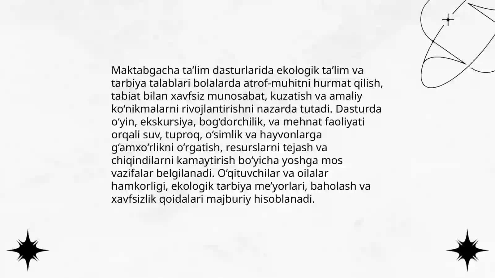 Maktabgacha yoshdagi bolalarni tabiat bilan tanishtirishda davlat talablari 4
