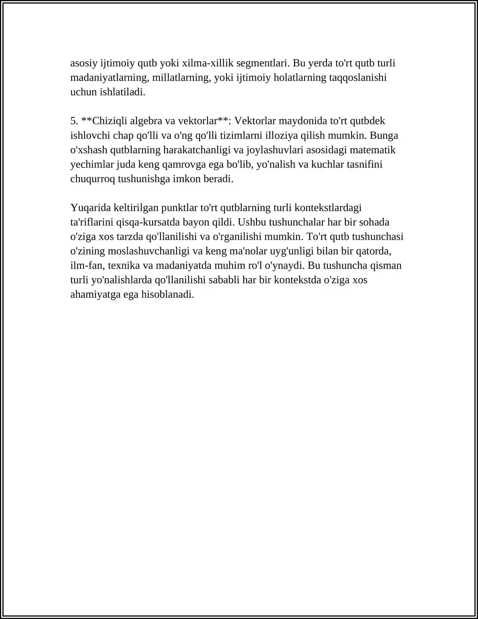TO'RT QUTBLILARNING ASOSIY HOSSALARINING TAHLILI 4