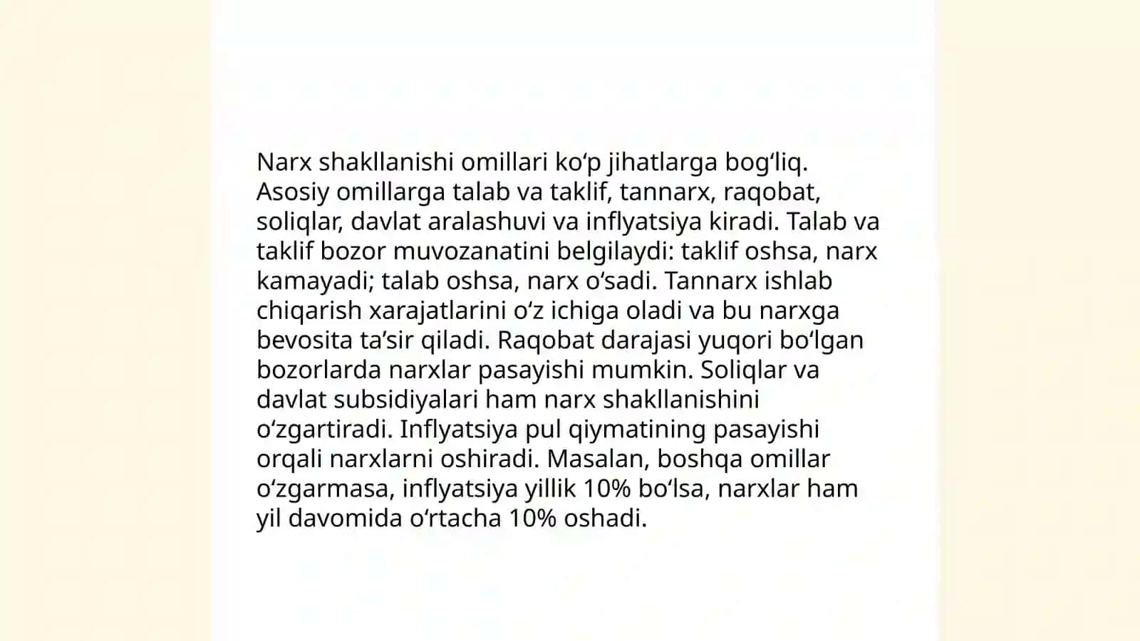 Raqobat va narxning shakllanishi 4