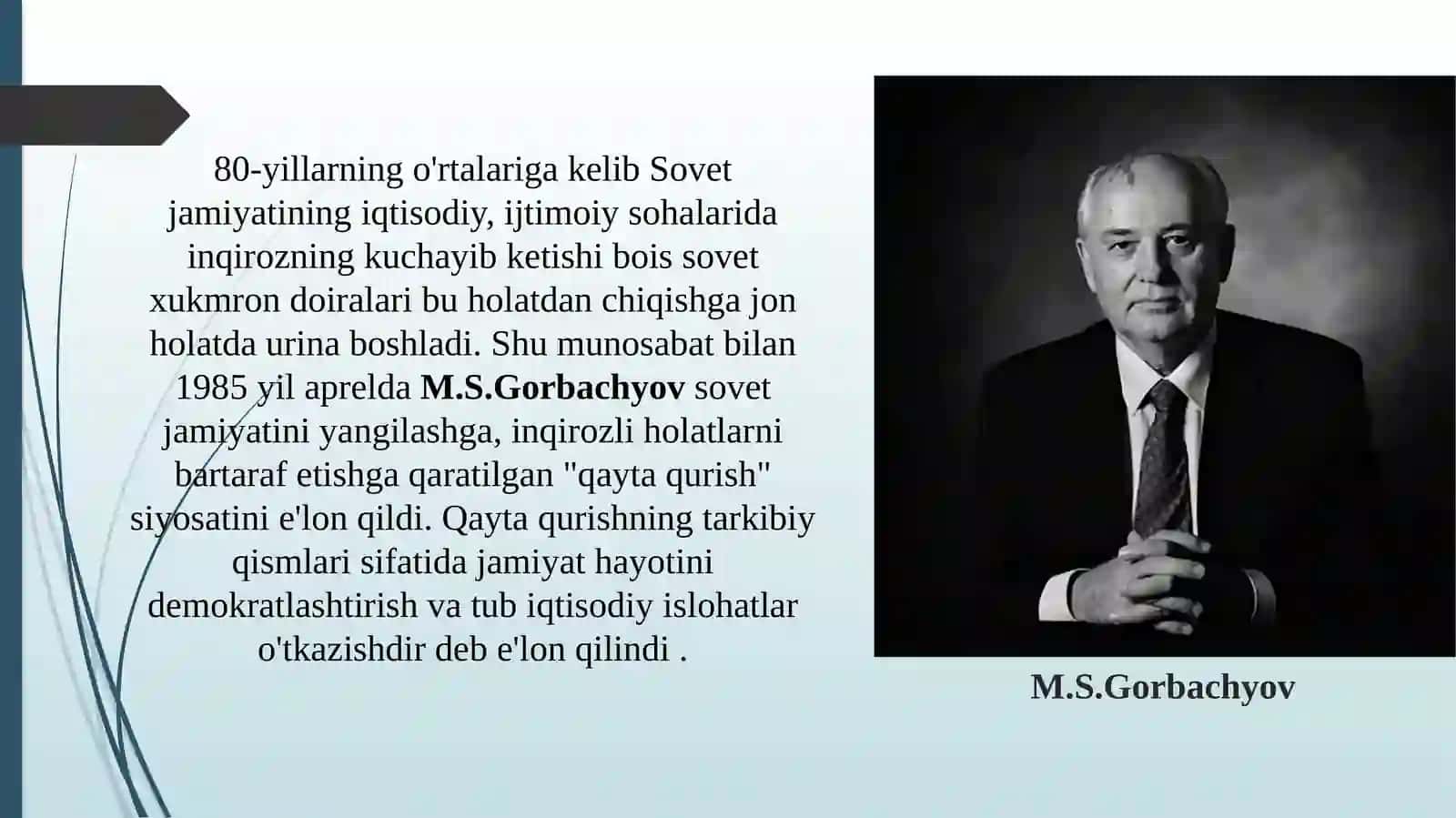 Qayta qurish yillarida O'zbekistondagi ijtimoiy-siyosiy vaziyat 4