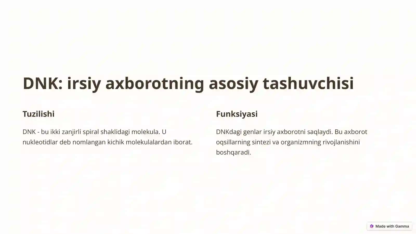 Irsiyatning sitologik va molekulyar asoslari 4