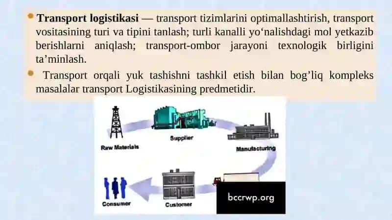 MAVZU.TRANSPORT LOGISTIKASI 4