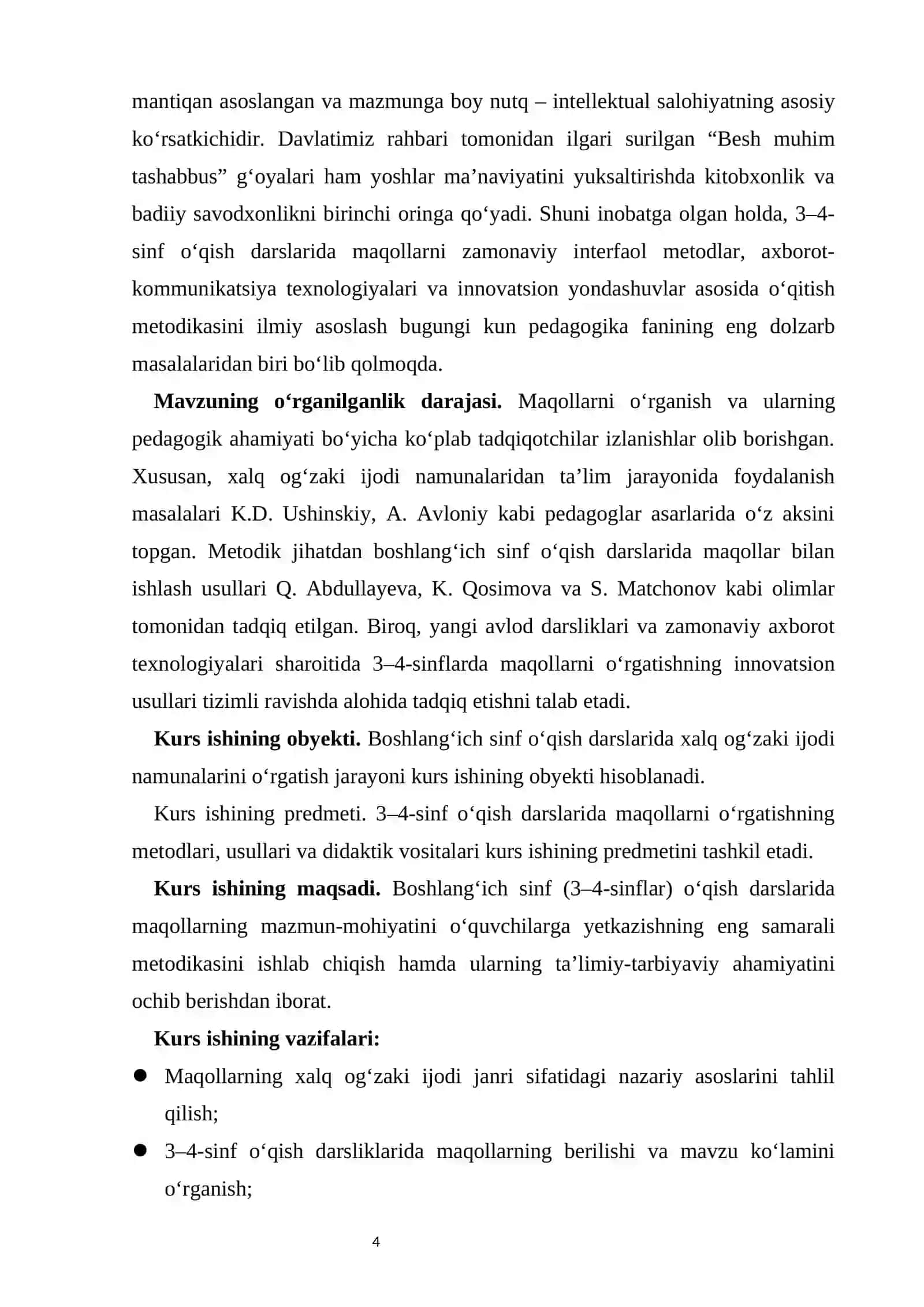 O‘qish darslarida maqollarni o‘rganish metodikasi (3–4-sinflar) 4