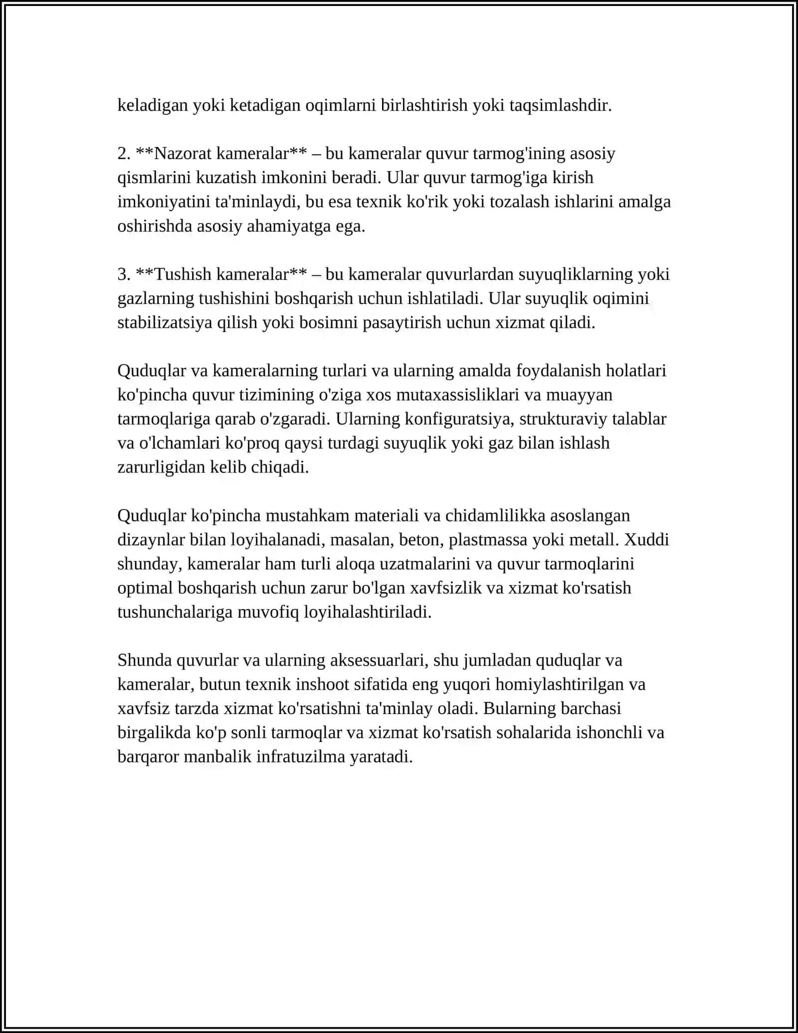 QUVURLARDAGI QUDUQLAR VA KAMERALAR 4