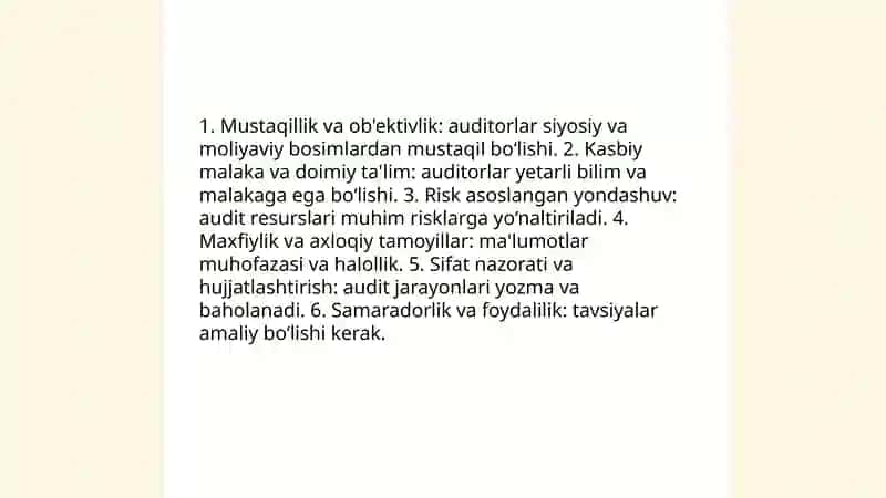Ichki auditni tashkil etish asoslari 4