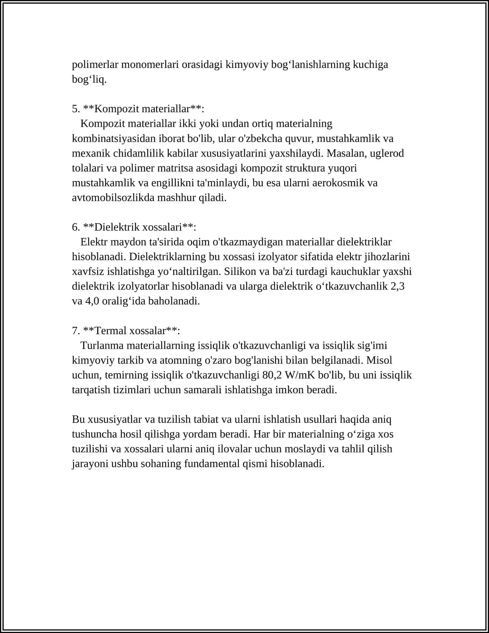TEXNOLOGIYA FANIDAN MATERYALSHUNOSLIK BÒLIMI 4