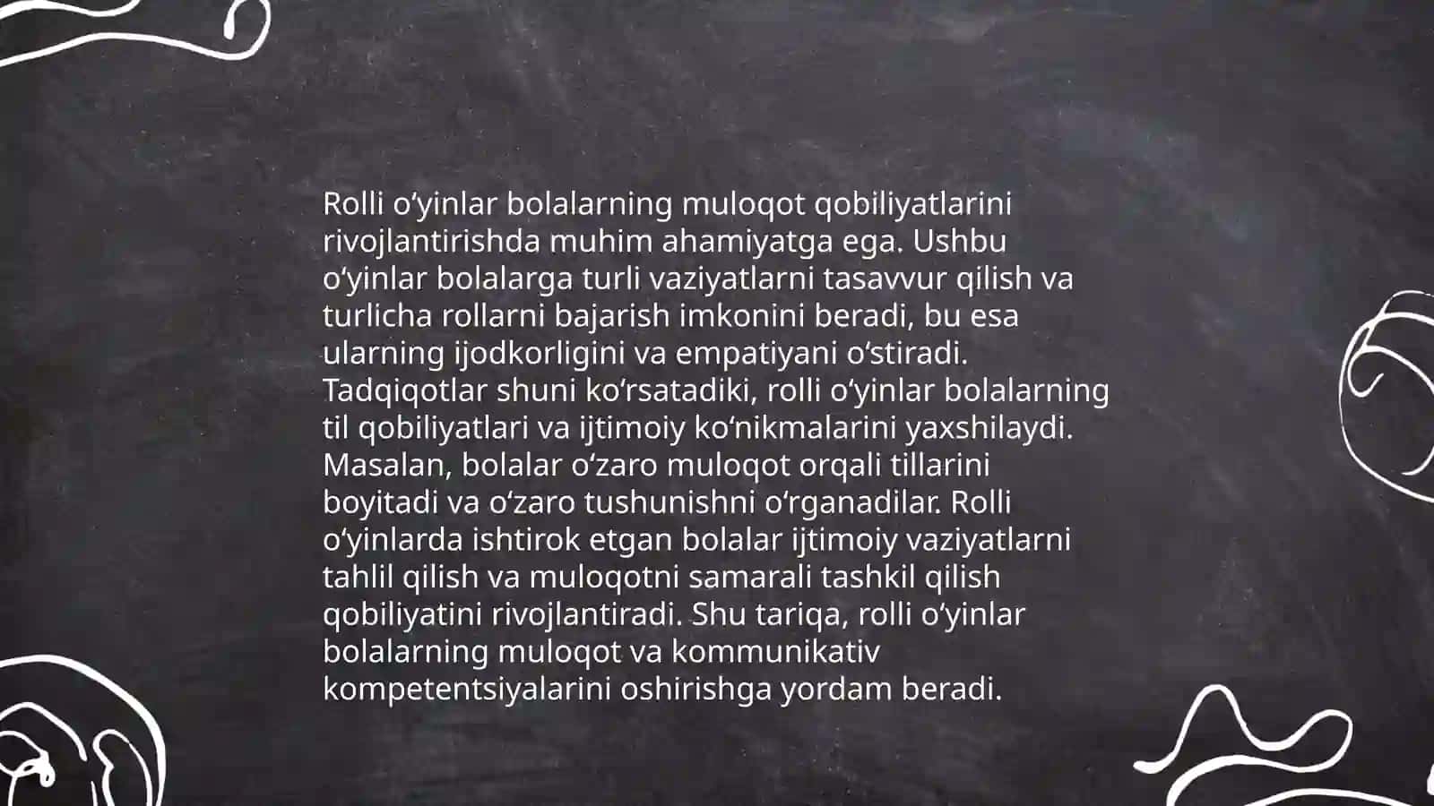 Syujetli –rolli o’yinlar orqali bolalarda ijodiy qobiliyat va uni rivojlantirish usullari mavzusida taqdimot tayyorlash 4
