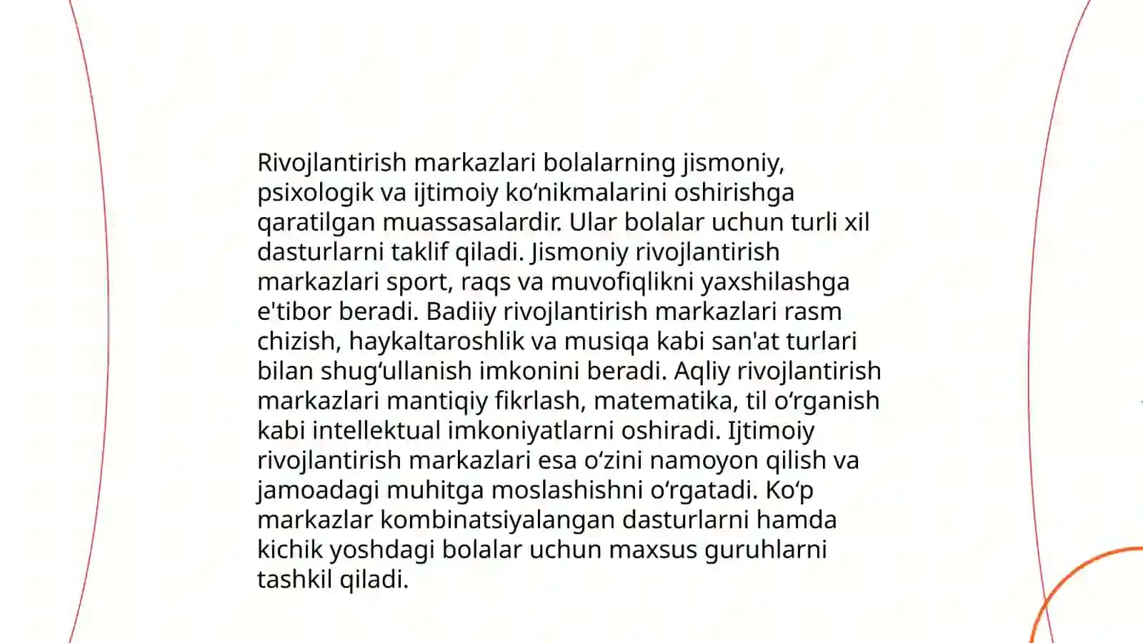 Rivojlantirish markazlarning tasnifi 4