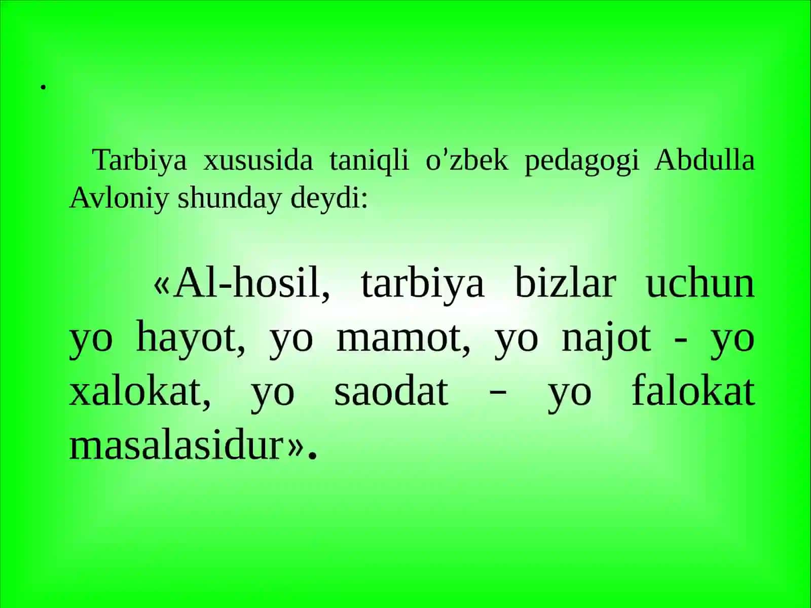 Tarbiya jarayonining mazmuni. Tarbiya qonuniyatlari va tamoyillari 4