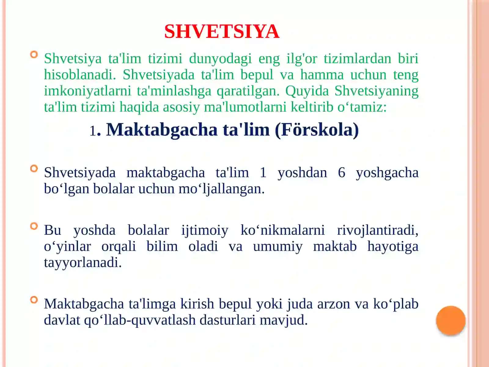 Ta'lim tizimi Shvetsiya 4