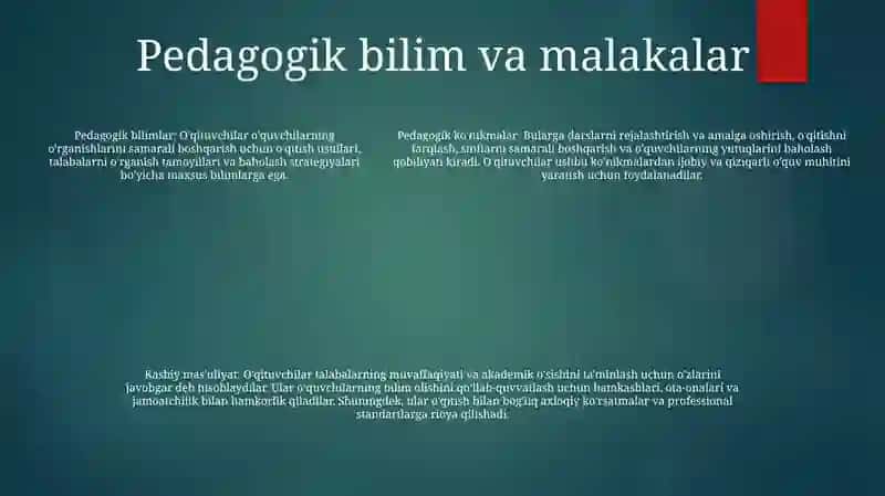 Pedagogik Fikr Taraqqiyotida O'Qituvchining Kasbiy Mahorati Hamda Burch Va Mas'Uliyatlari 4