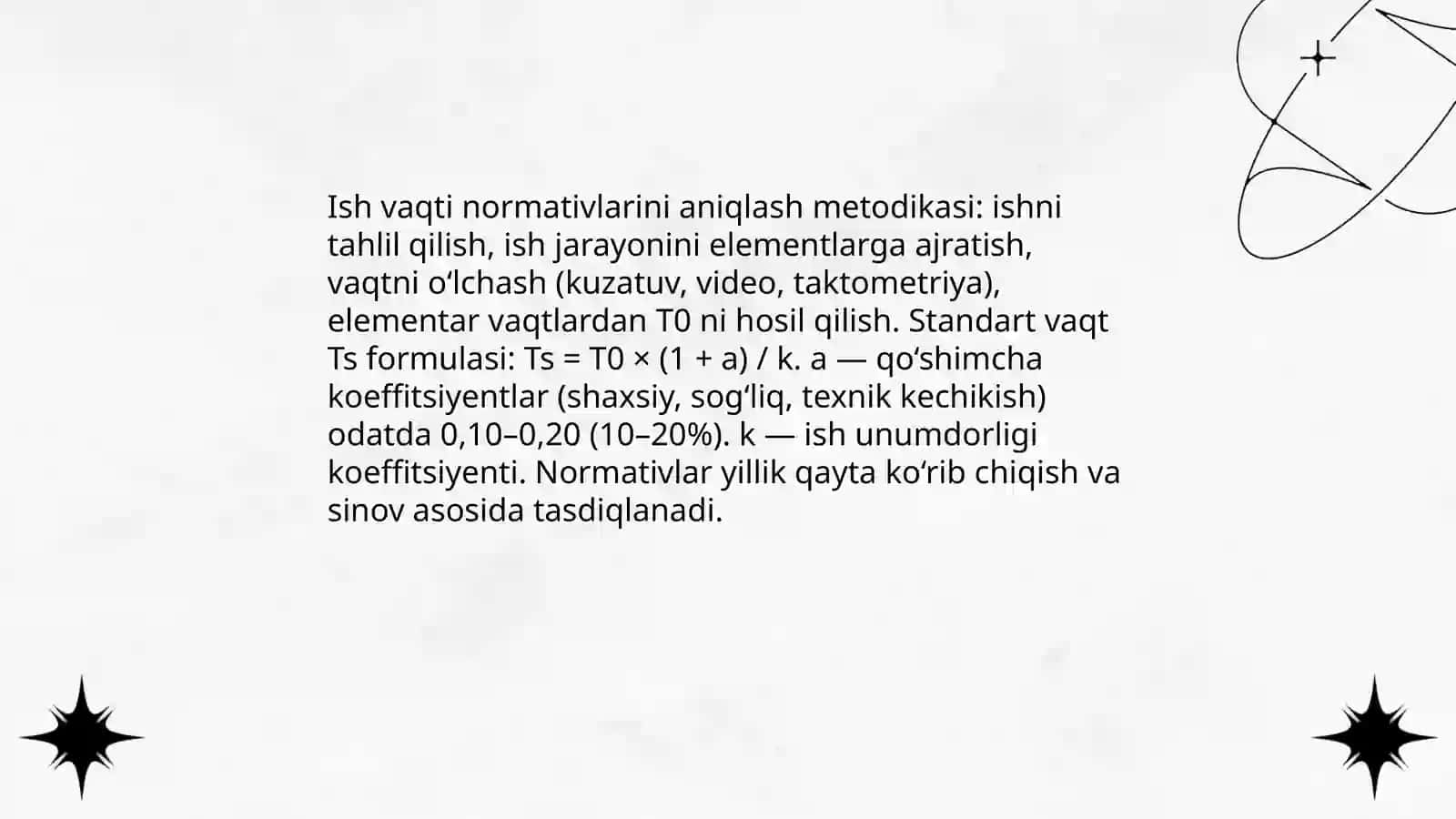 Mehnat sarflarini normallashtirish Va mehnat natijalarini tahlil qilish 4