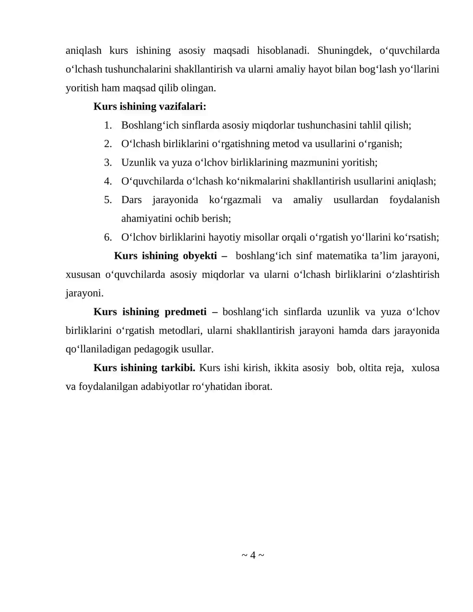 Boshlang‘ich sinflarda asosiy miqdorlar va ularni o‘lchash birliklarini o‘rgatish metodikasi. Uzunlik va yuza o‘lchov birliklari 4