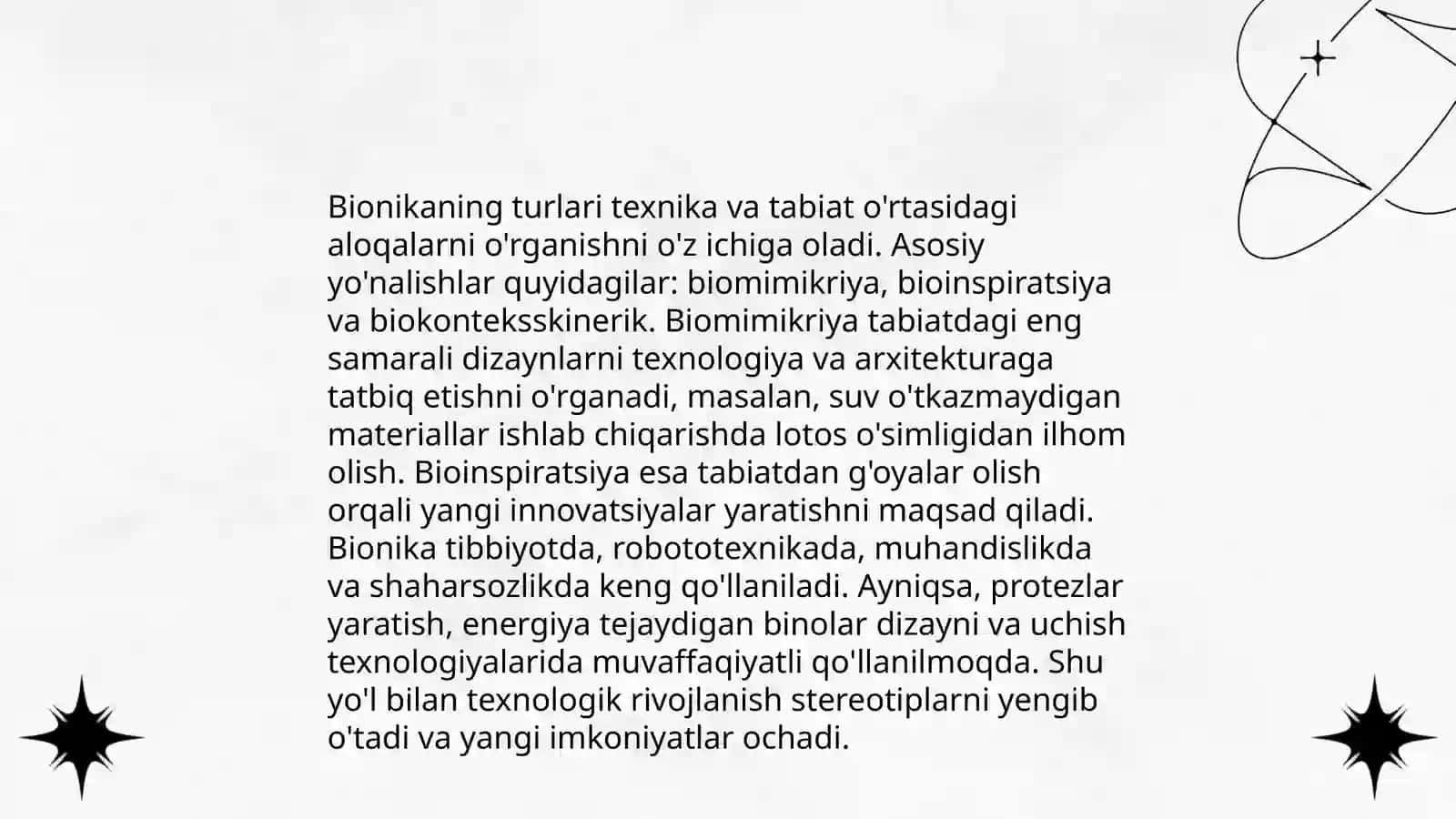 Bionika asoslari va uni inson hayotidagi o'rni 4
