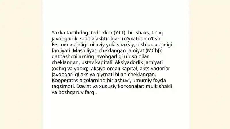 Tadbirkorlik faoliyati va tadbirkorlik kapitali 4