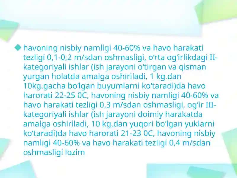 Yuqorixaroratdada ishlovchilar uchun profilaktik rasion tuzish 4