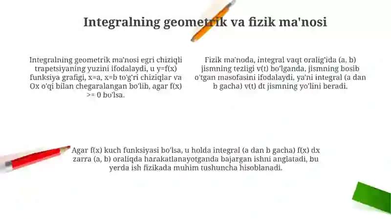 Aniq integral tushunchasi 4
