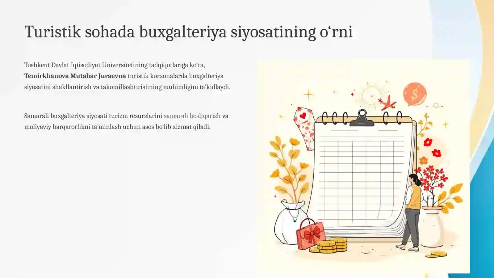 Turistik xizmatlarni koʻrsatuvchi sub’ektlarda buxgalteriya hisobi 4
