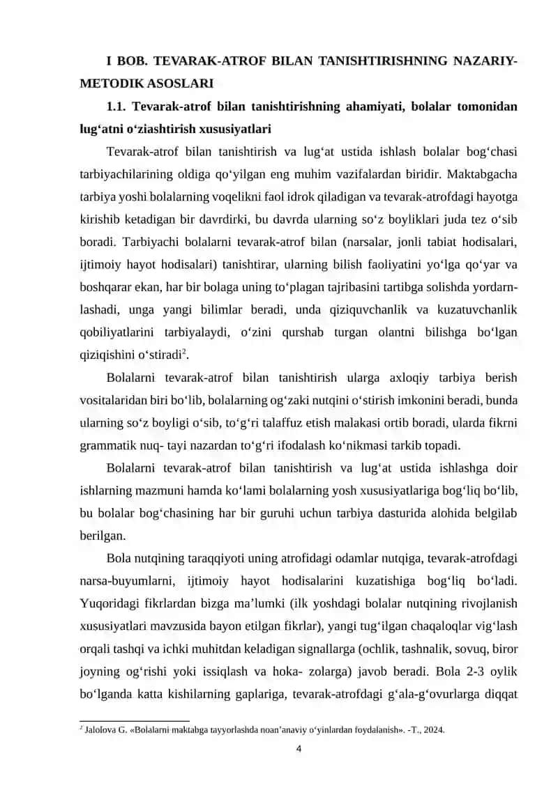 Bolalarni Tevarak-Atrof Bilan Tanishtirish Jarayonida Bolalar Nuiqini Rivojlantirish Usullari 4