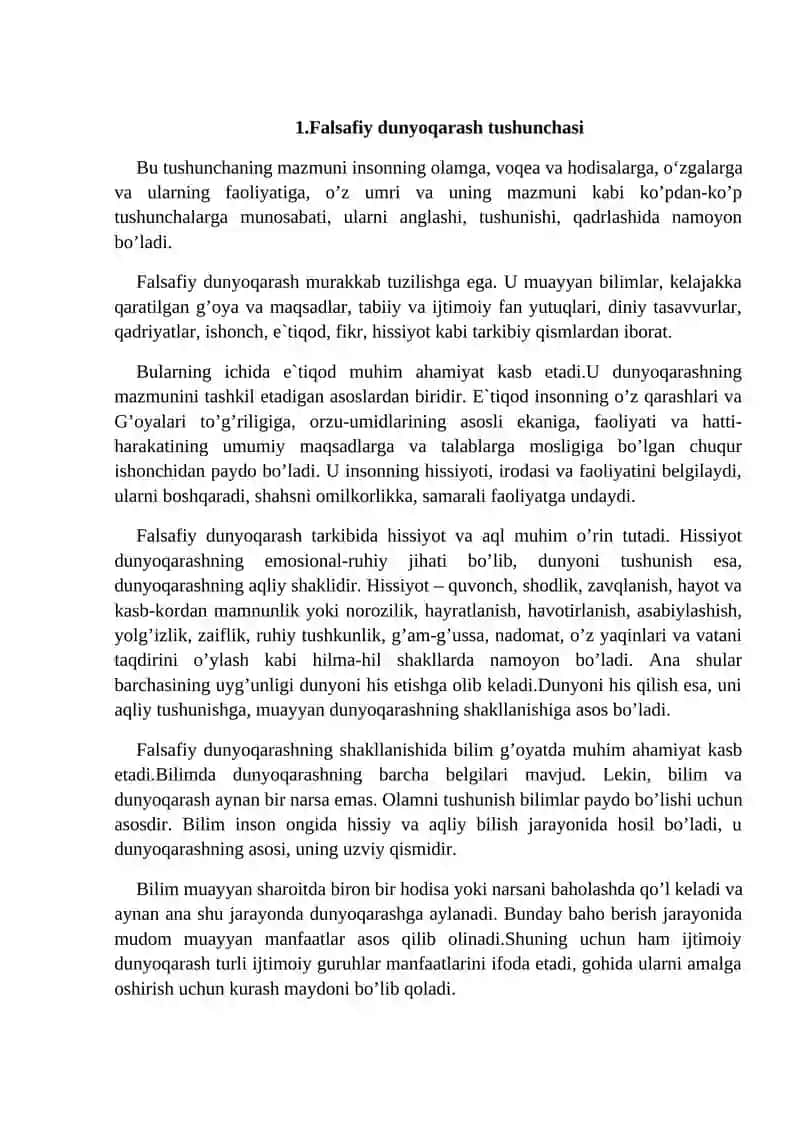 Falsafiy dunyoqarashning o‘z-o‘zini anglashdagi ro‘li 4