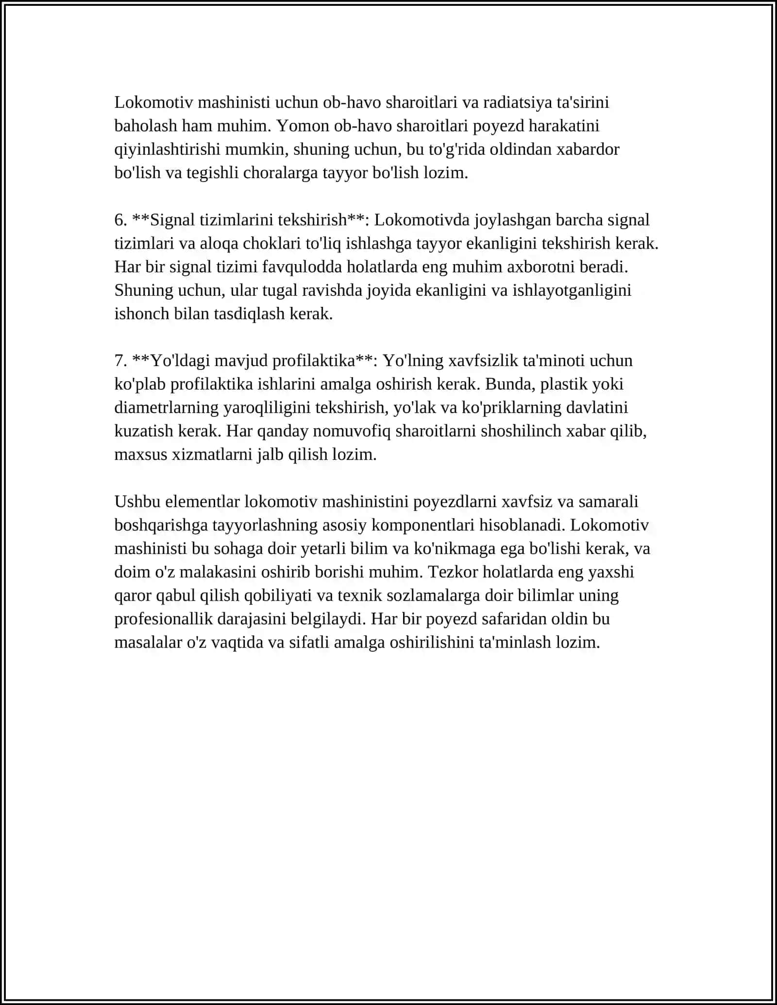 LOKOMATIV MASHINISTINING POYIZDLARNI BOSHQARISH TARTIBI 4