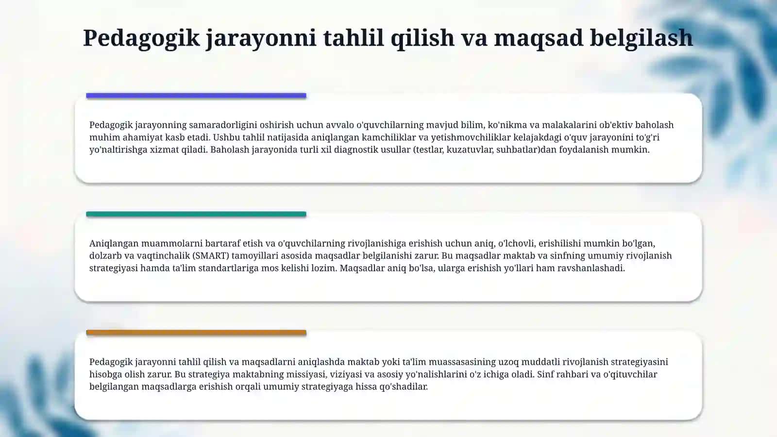 Taʼlim tarbiya ishlarini rejalashtirish 4