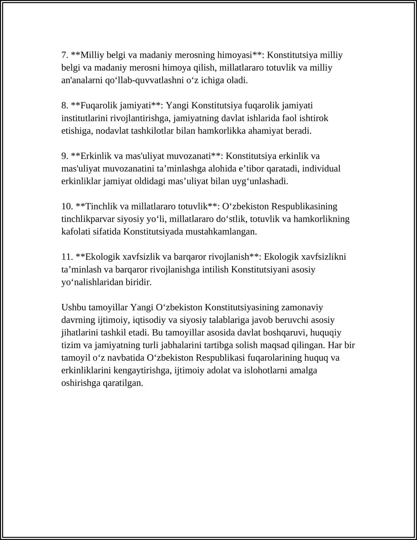YANGI OʻZBEKISTONNING YANGI TAHRIRDAGI KONSTITUTSIYASI KELAJAGIMIZ HUQUQIY POYDEVORIDIR 4