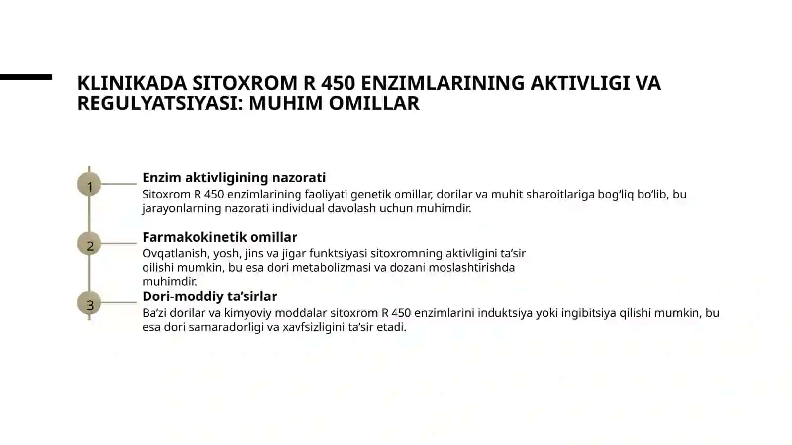 Sitoxrom R 450 induktorlari va ingibitorlarini klinikada qoʻllanilishi 4