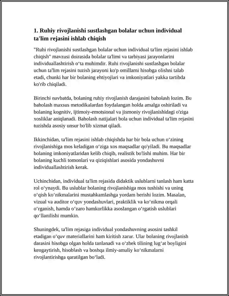 RUHIY RIVOJLANISHI SUSTLASHGAN BOLALAR TA`LIM TARBIYASI 4