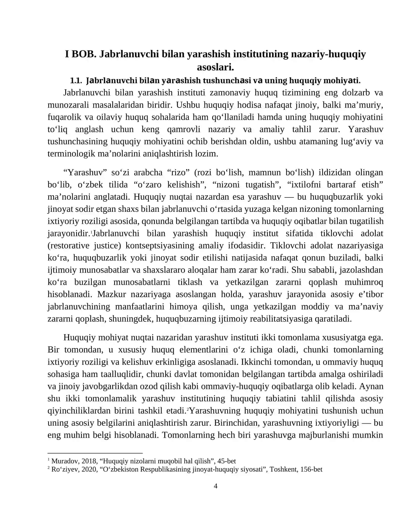 Mavzu: Jаbrlаnuvchi bilаn yаrаshgаnligi munosаbаti bilаn jinoiy jаvobgаrlikdаn ozod qilish 4