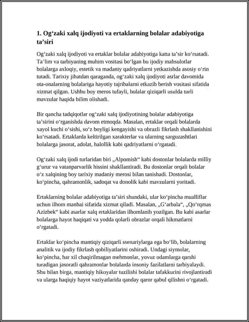 OʻZBEK BOLALAR ADABIYOTINING VUJUDGA KELISHI BOSQICHLARI 4