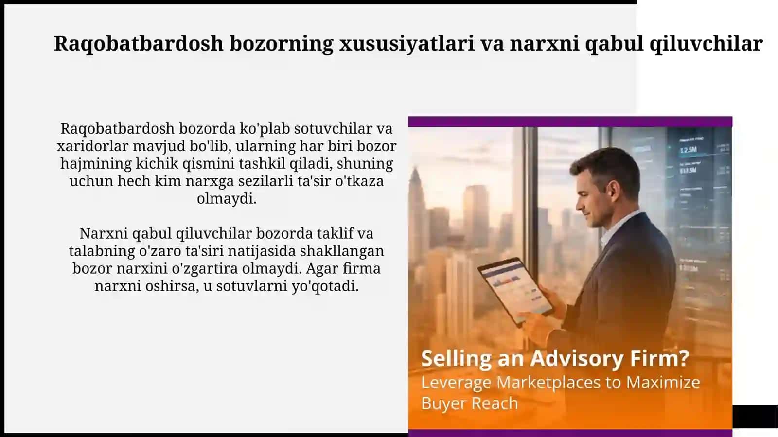 Raqobatlashgan bozorda foyda maksimallashtirish 4