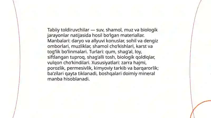 Tabiiy va suniy toldiruvchilar 4