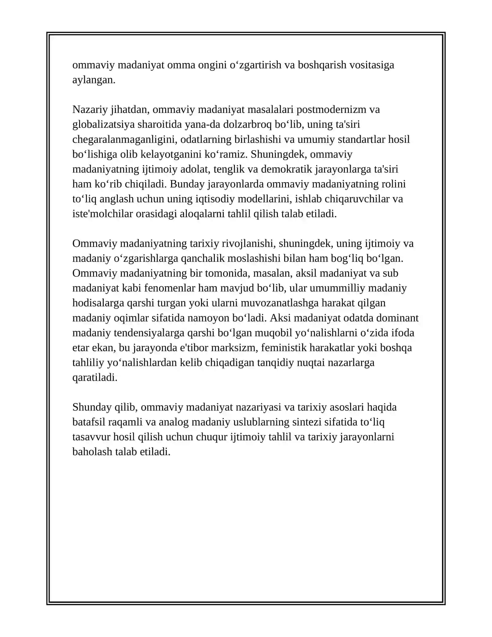 Ommaviy Madaniyatning Shakllanish Tarixi Va Uning Turlari 4