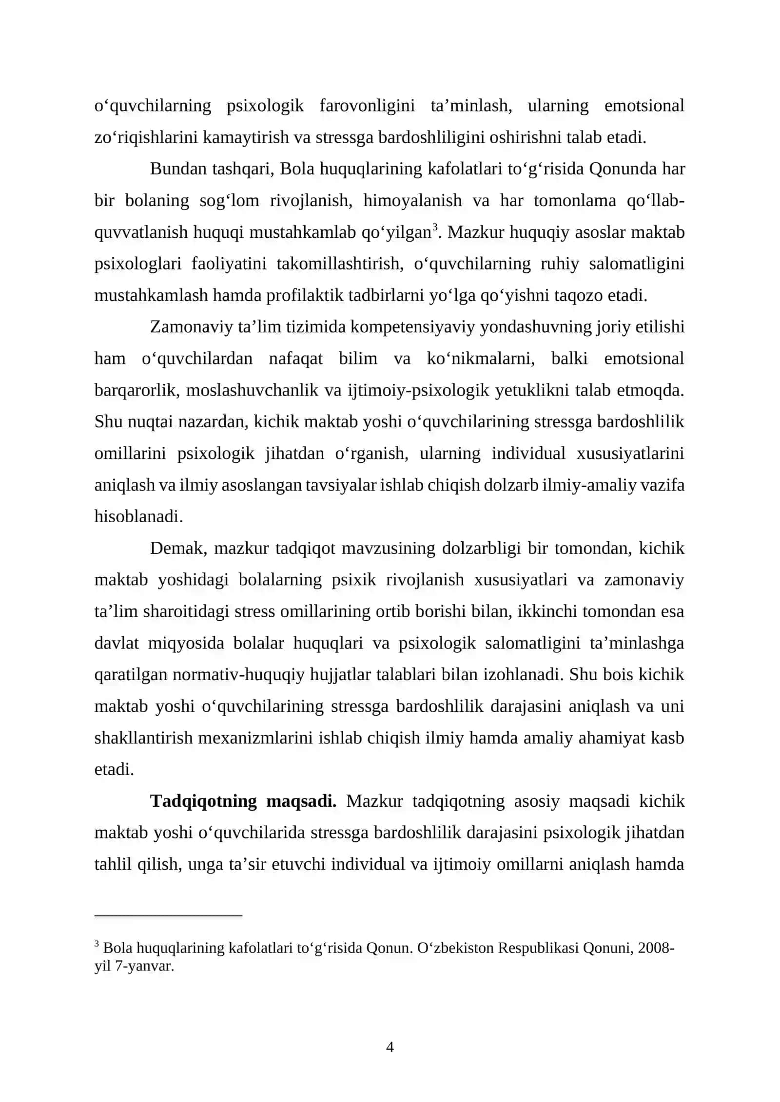 KICHIK MAKTAB YOSHI OʻQUVCHILARNING STRESSGA BARDOSHLILIK OMILLARINI PSIXOLOGIK DARAJASINI OʻRGANISH 4