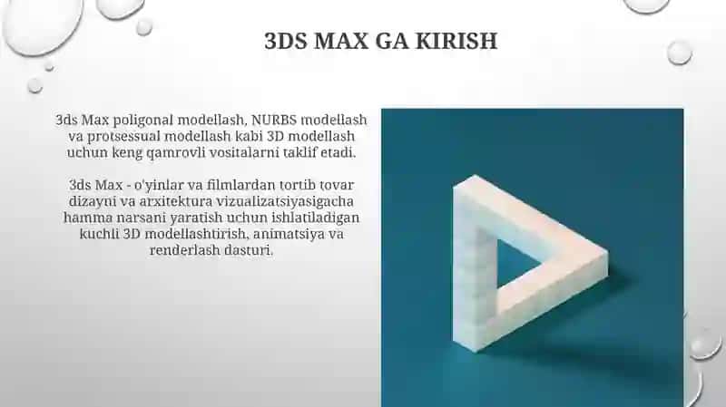 3D MAX Uch O'lchovli Grafik Dastur Imkoniyatlari 4