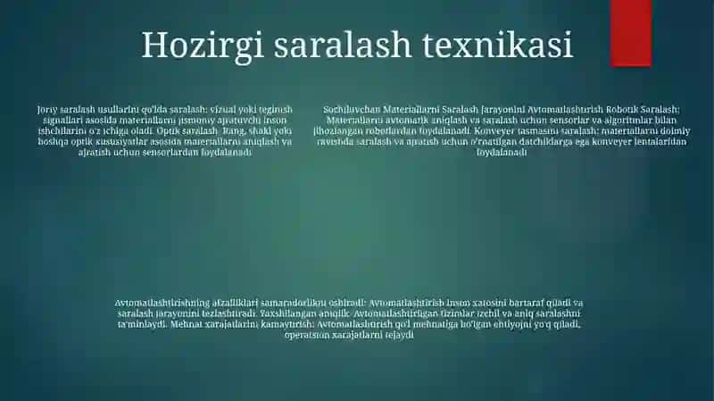 Sochiluvchan Materiallarni Saralash Jarayonini Avtomatlashtirish 4