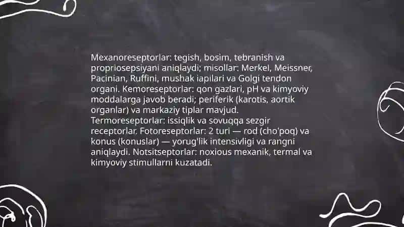 Sensor tizimlar fiziologiyasi 4
