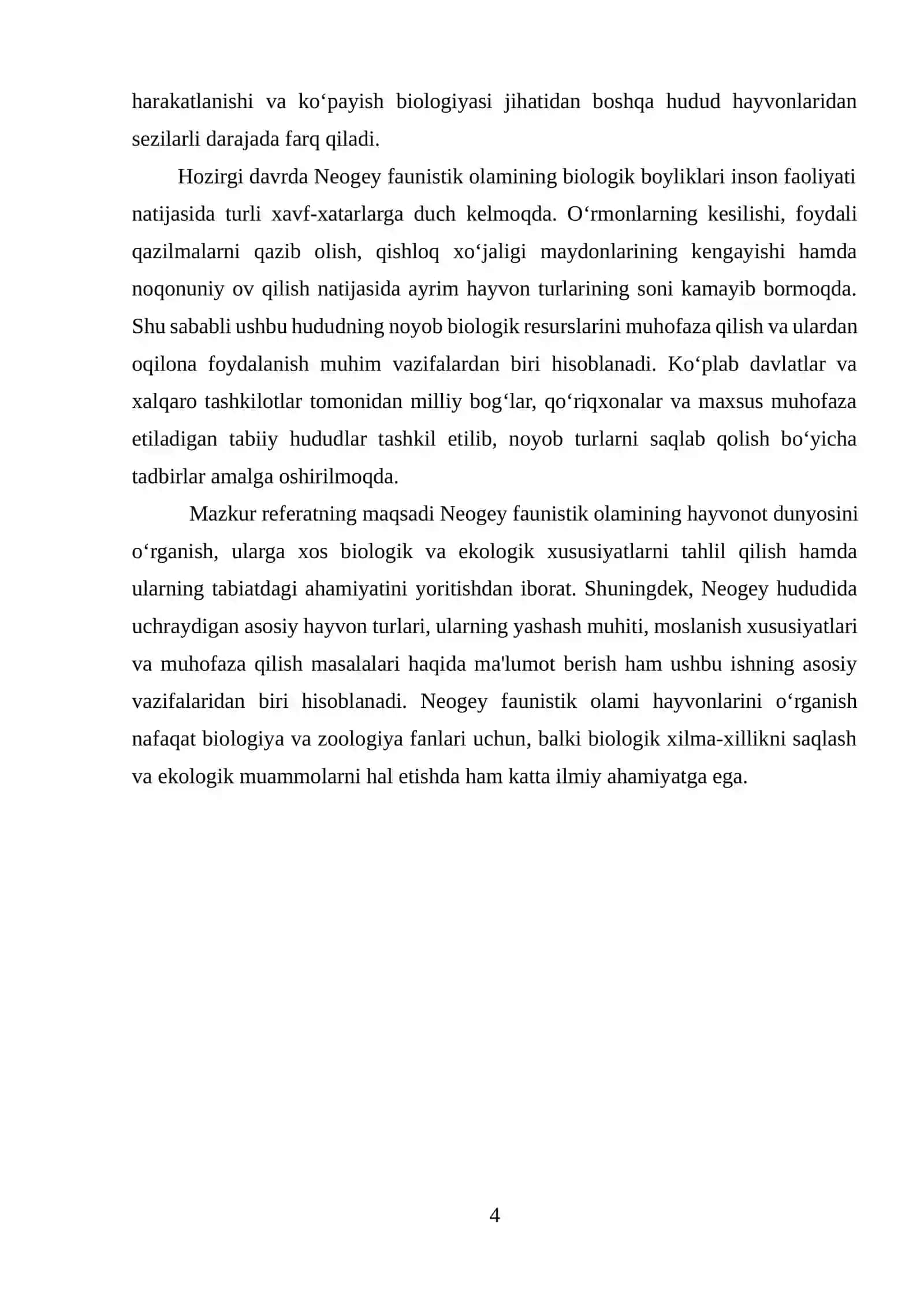 Neogey faunistik olami hayvonlari va ularning o‘ziga xos xususiyatlari 4