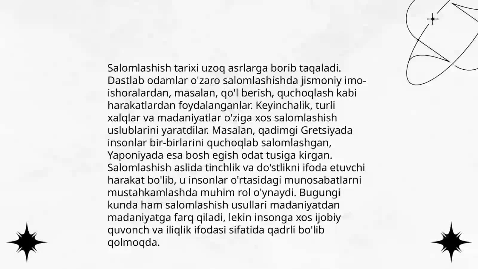 Salomlashish odoblari 4