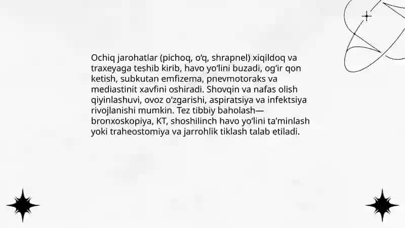 Xiqildoq va traxeyaga kirib boruvchi jarohatlar 4