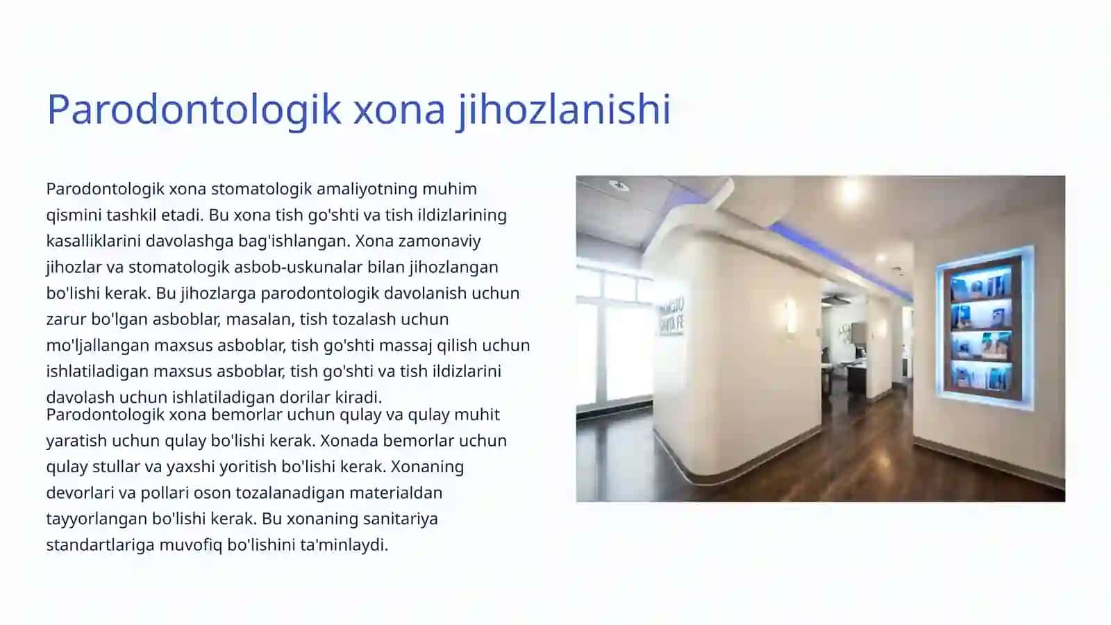 Stomatologik Bo‘lim: Xonalar 4